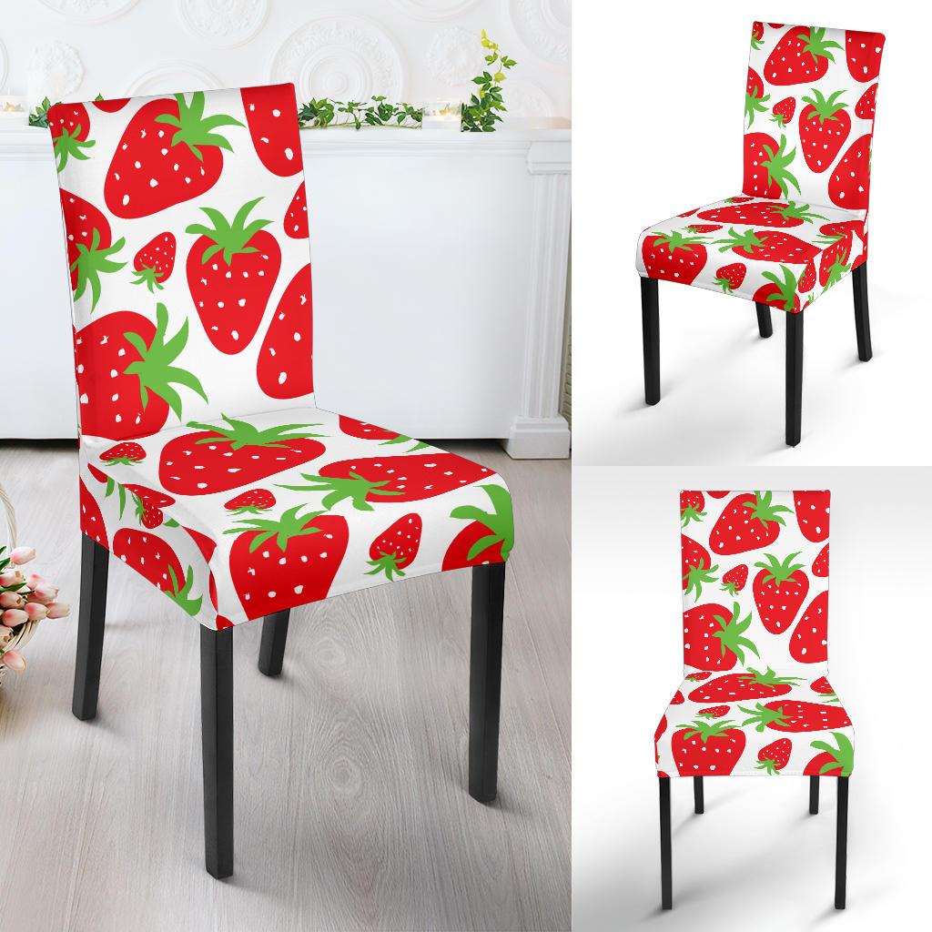 Strawberry Pattern Print Design SB01 Dining Chair Slipcover-JORJUNE.COM