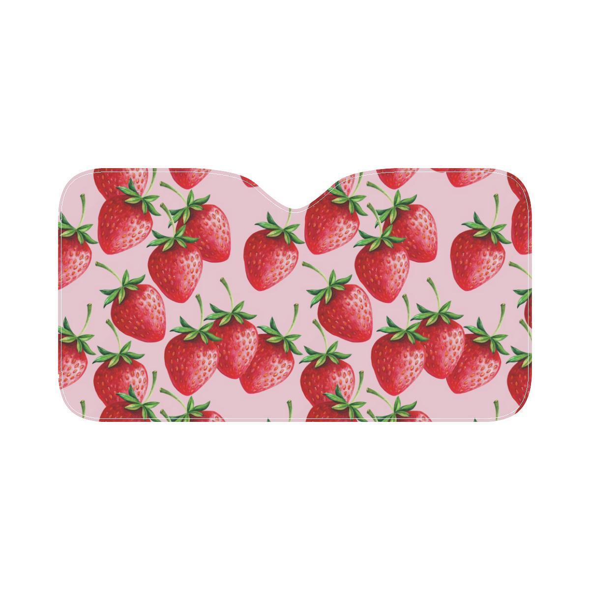 Strawberry Pattern Print Design SB03 Car Sun Shade-JorJune