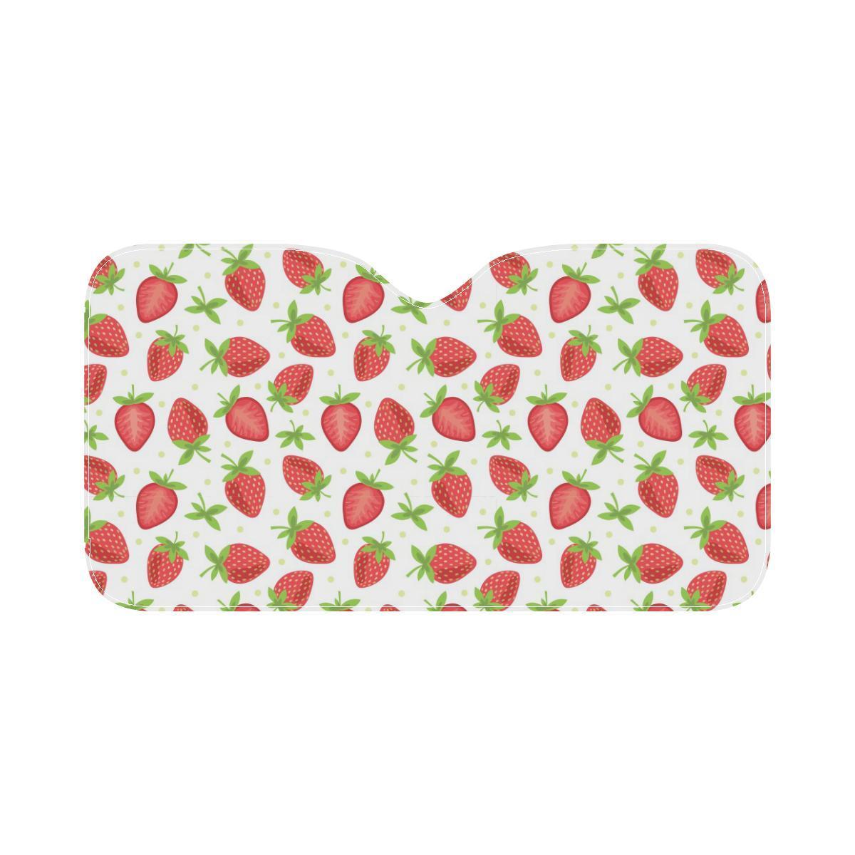 Strawberry Pattern Print Design SB07 Car Sun Shade-JorJune