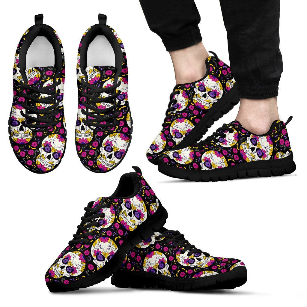 sugar skull Floral Pattern Men Sneakers