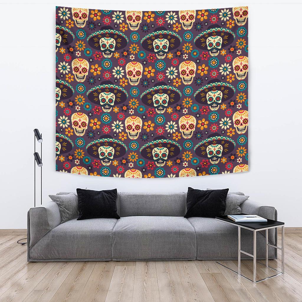sugar skull Maxican Pattern Tapestry