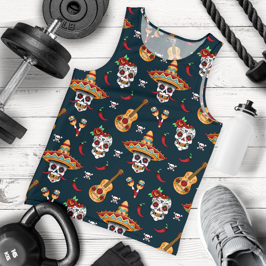 sugar skull Mexican Men Tank Top