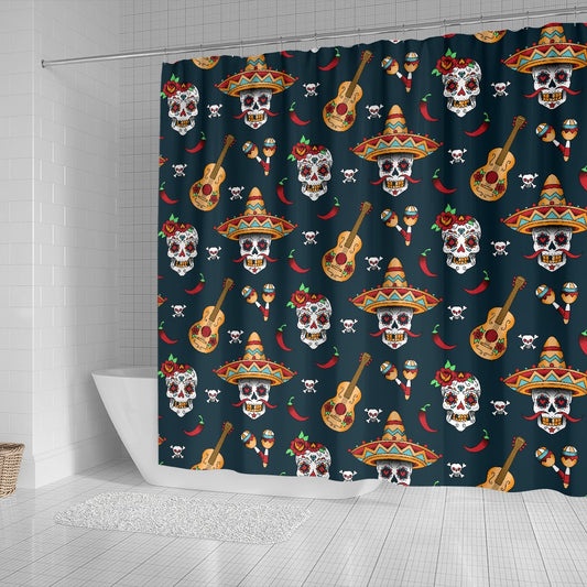 Sugar Skull Mexican Shower Curtain