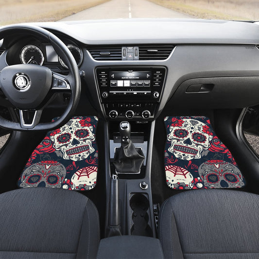 Sugar Skull Pattern Car Floor Mats