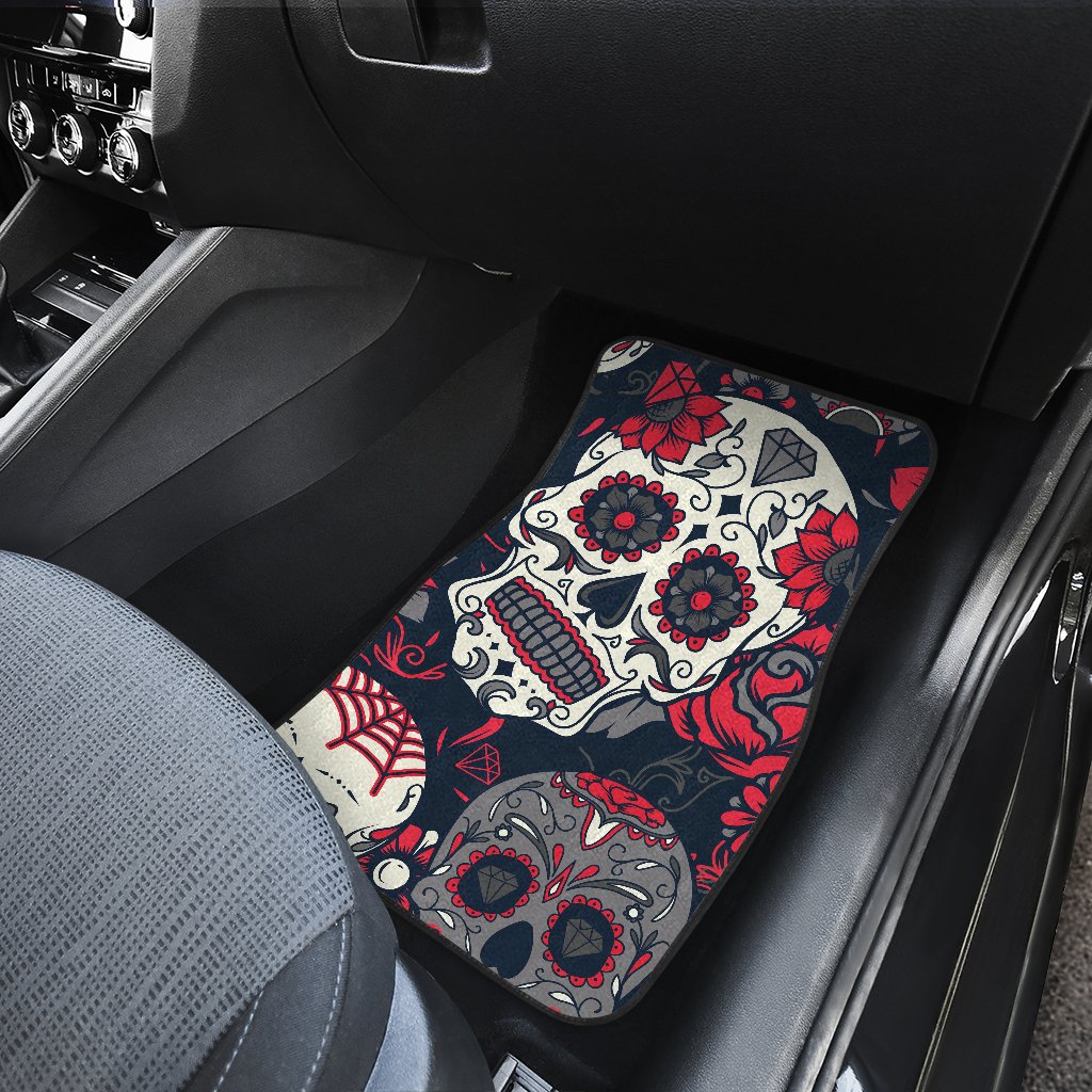 Sugar Skull Pattern Car Floor Mats