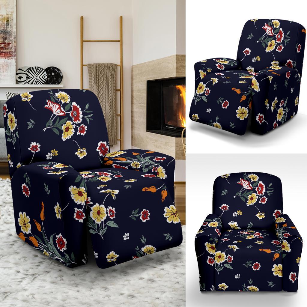 Summer Floral Pattern Print Design SF01 Recliner Slipcover-JORJUNE.COM