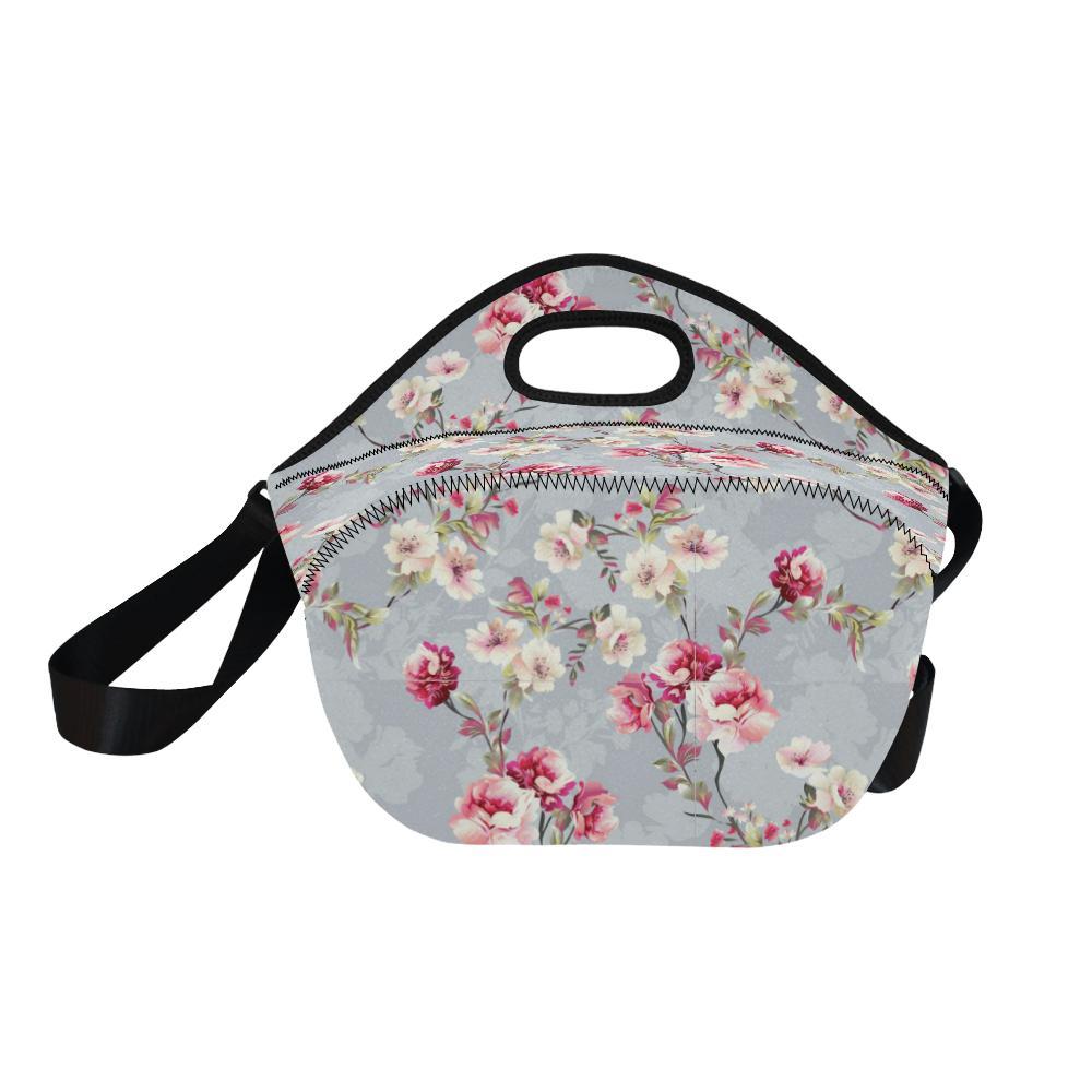 Summer Floral Pattern Print Design SF02 Neoprene Lunch Bag-JorJune