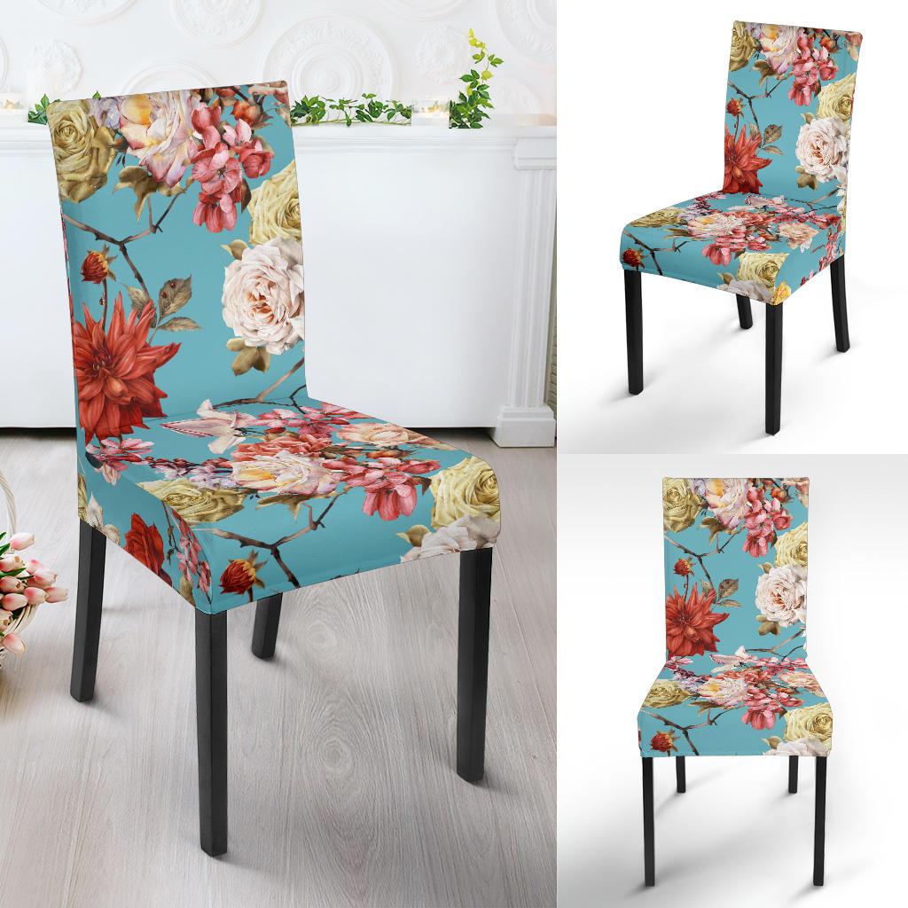 Summer Floral Pattern Print Design SF05 Dining Chair Slipcover-JORJUNE.COM