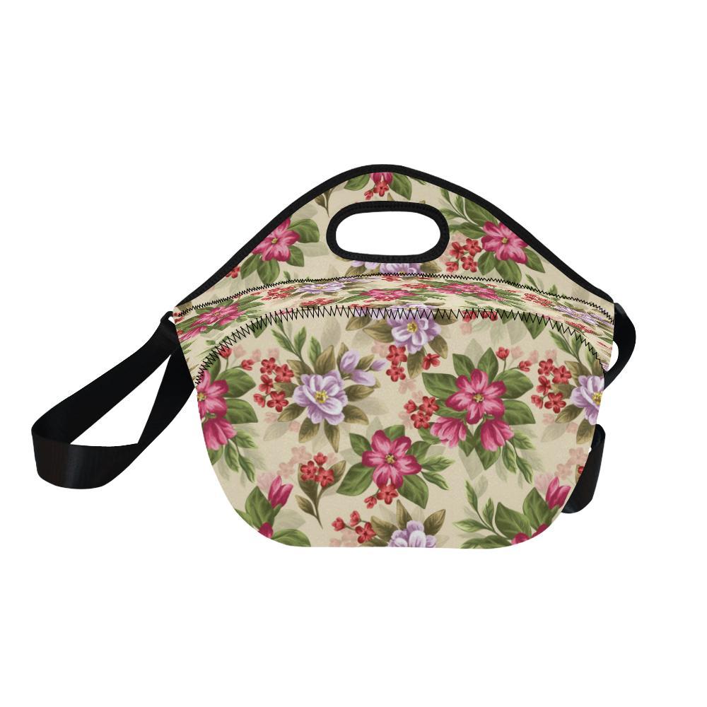 Summer Floral Pattern Print Design SF08 Neoprene Lunch Bag-JorJune