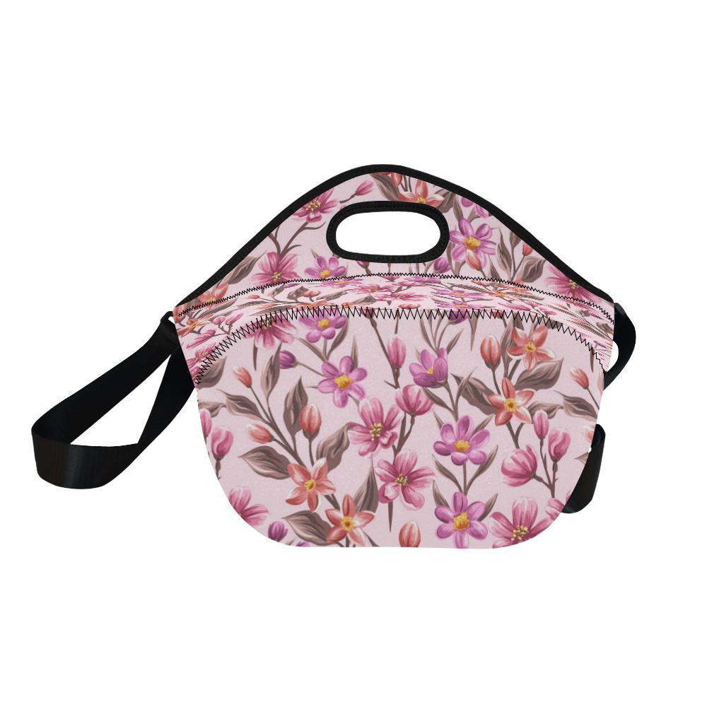 Summer Floral Pattern Print Design SF09 Neoprene Lunch Bag-JorJune