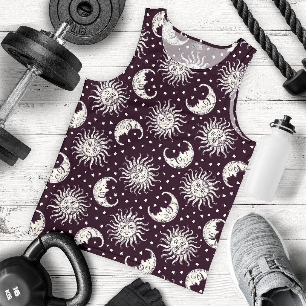 Sun Moon Face Men Tank Top