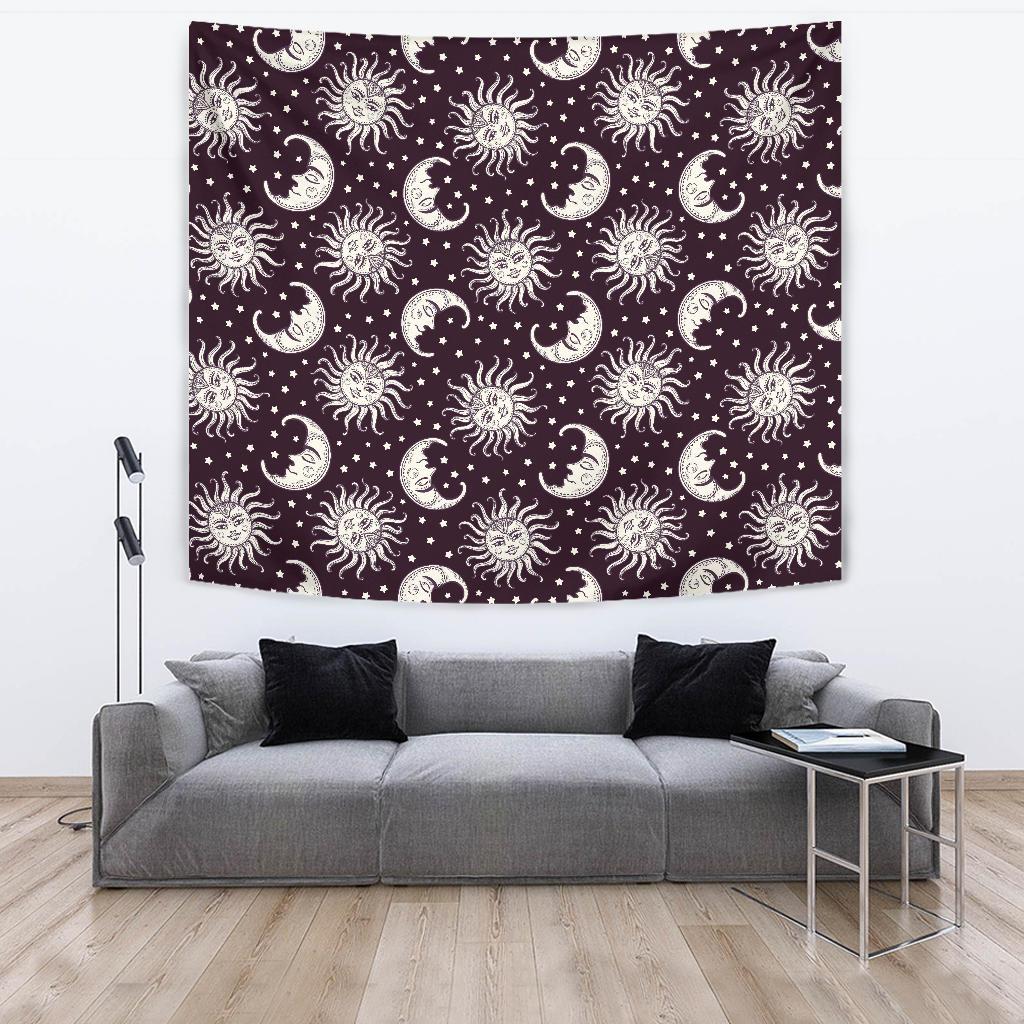 Sun Moon Face Tapestry