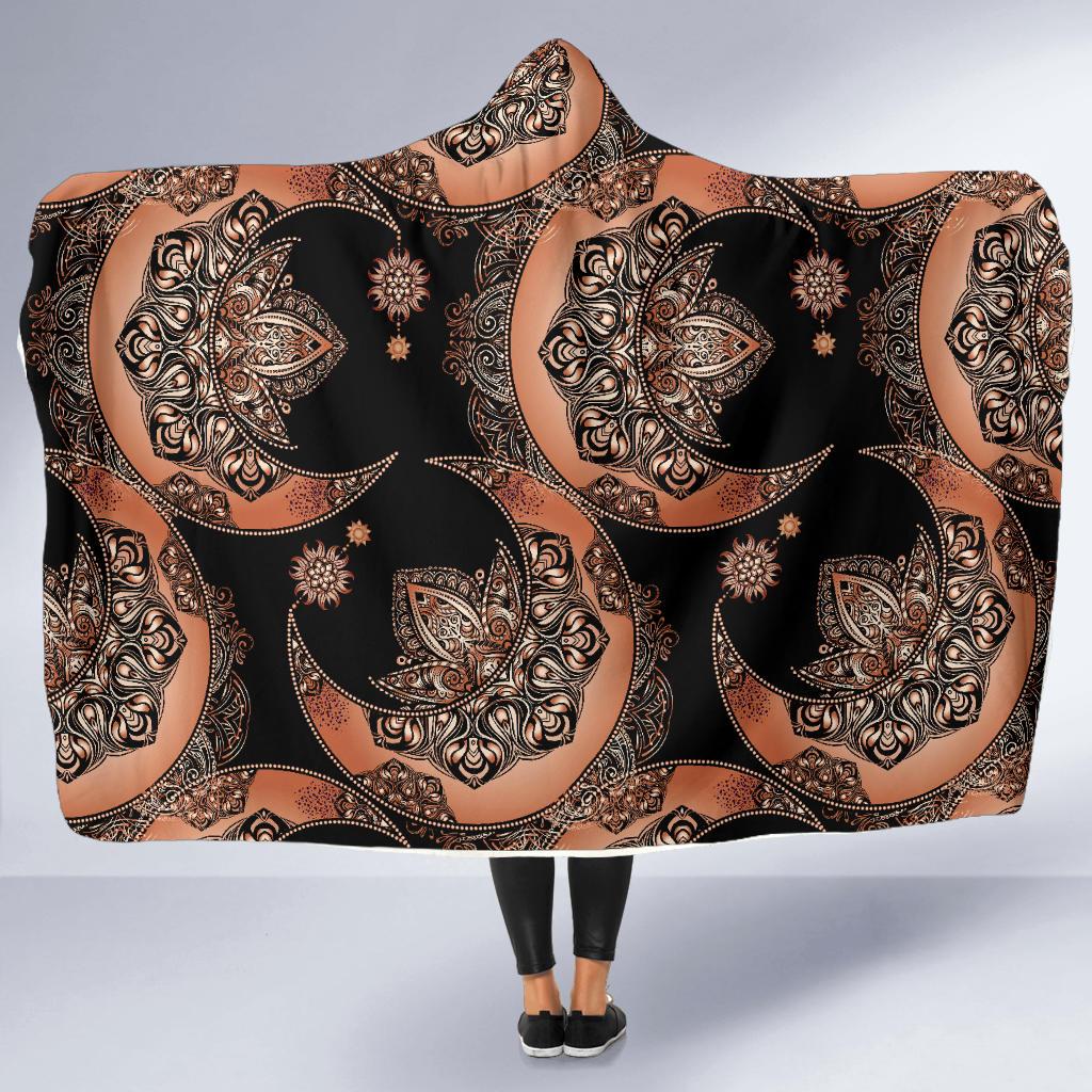 Sun Moon Mandala Hooded Blanket-JORJUNE.COM