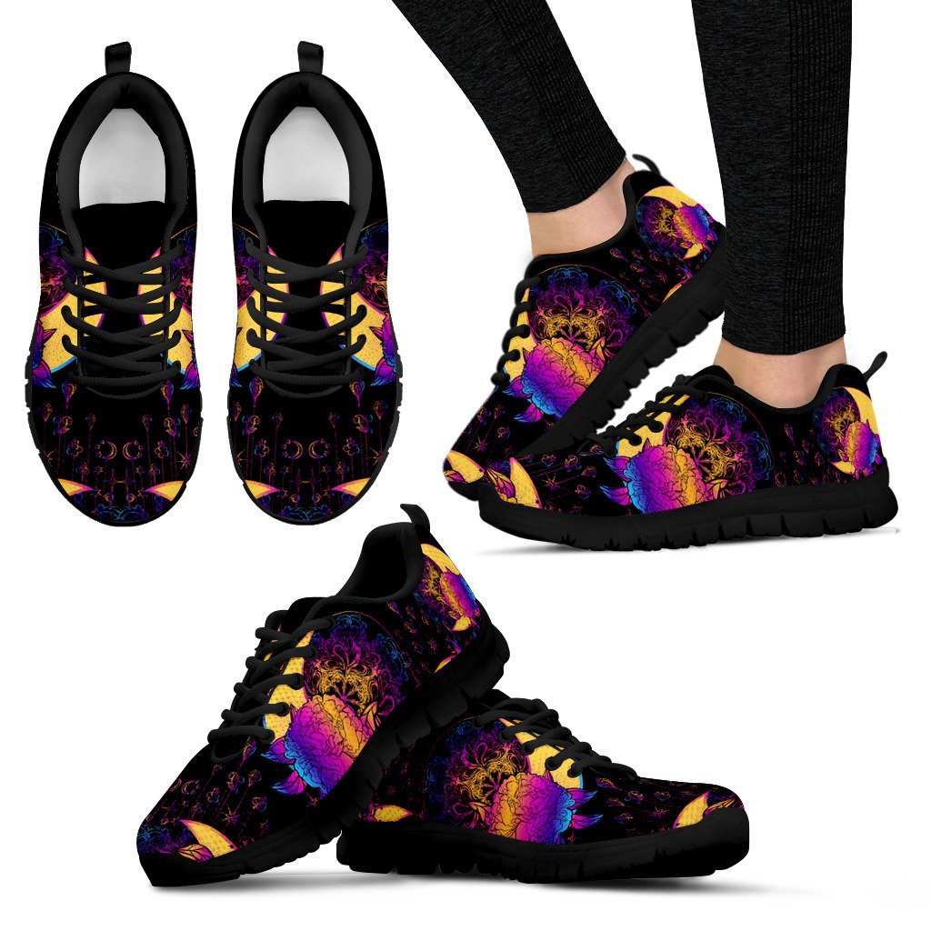 Sun Moon Mandala Rainbow Women Sneakers