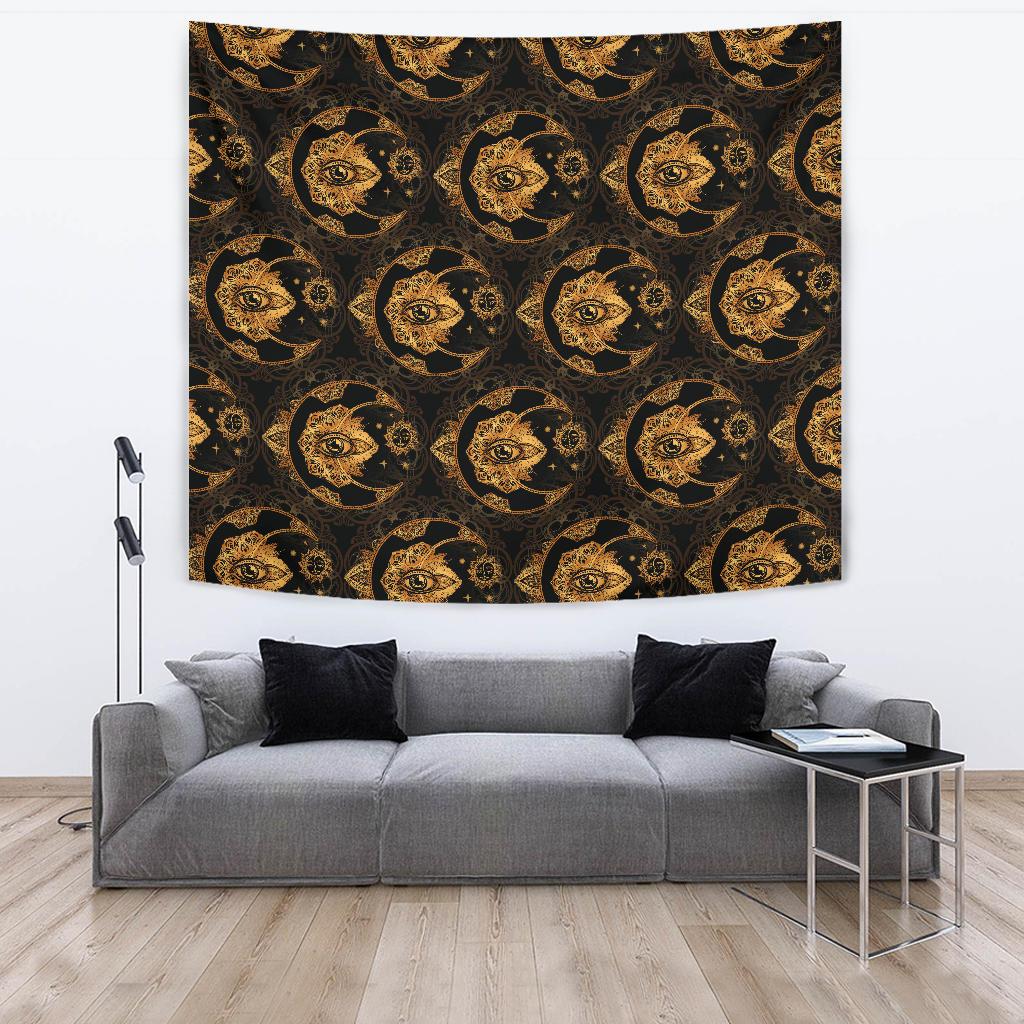 Sun Moon mandala Third eye Tapestry