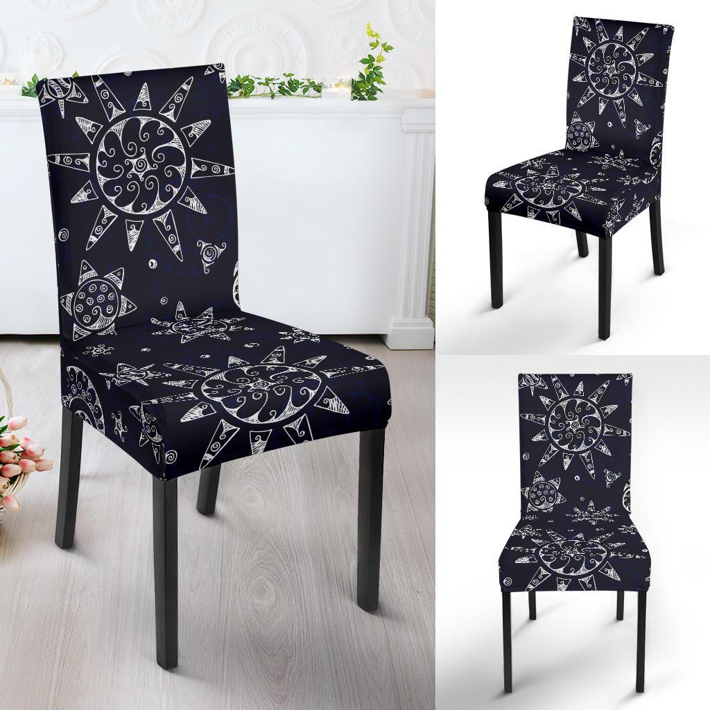 Sun Moon Pattern Dining Chair Slipcover-JORJUNE.COM