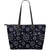 Sun Moon Pattern Large Leather Tote Bag