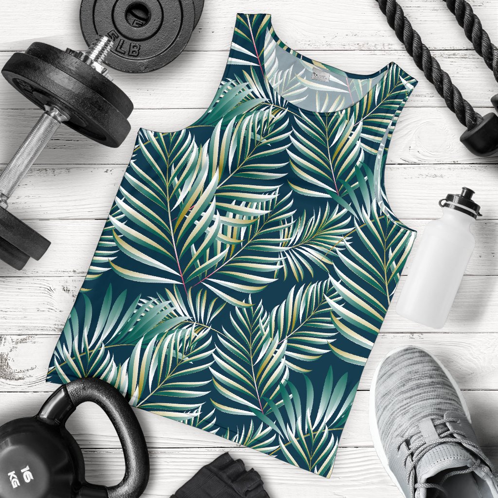 Sun Spot Tropical Palm Leaves hower Curtain Men Tank Top