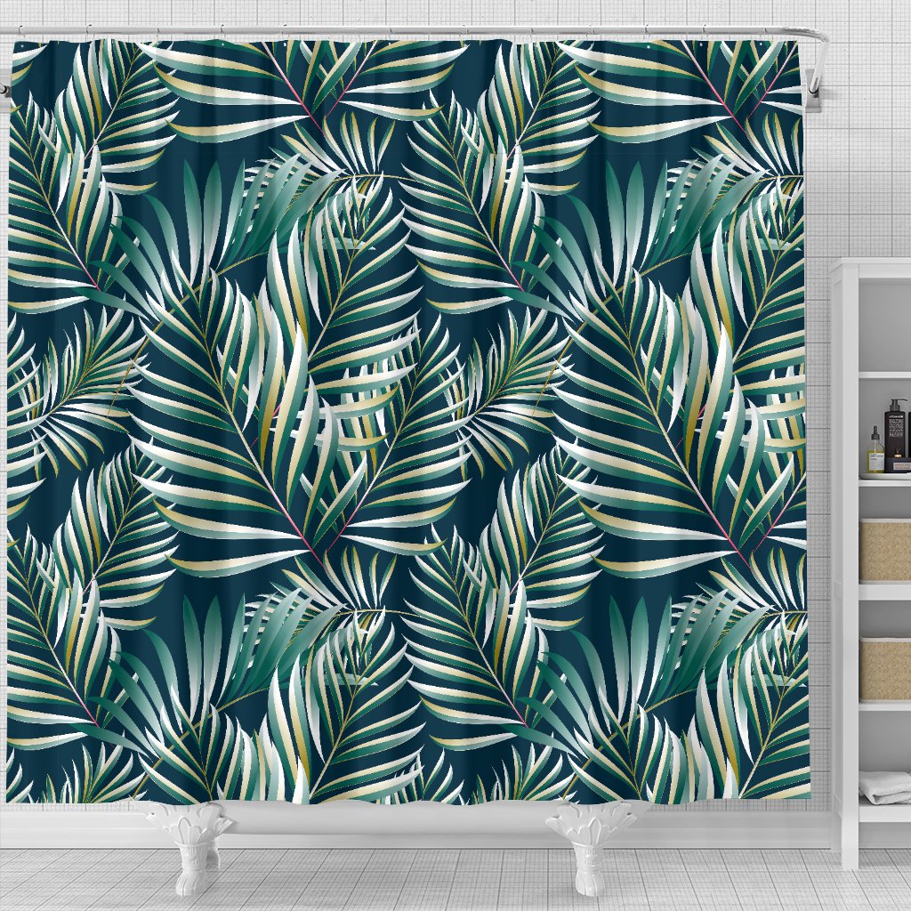 Sun Spot Tropical Palm Leaves Hower Curtain Shower Curtain