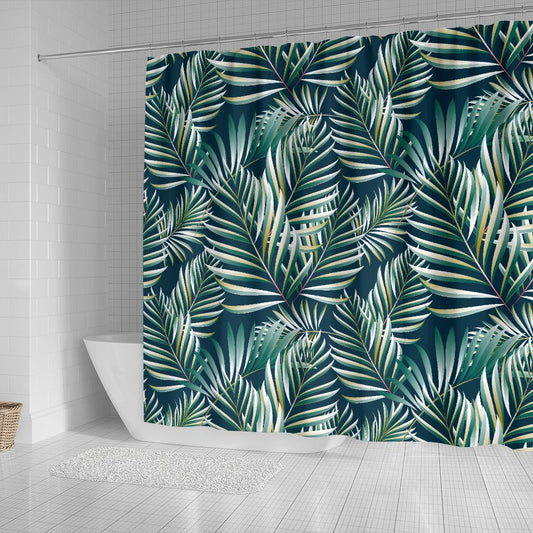 Sun Spot Tropical Palm Leaves Shower Curtain