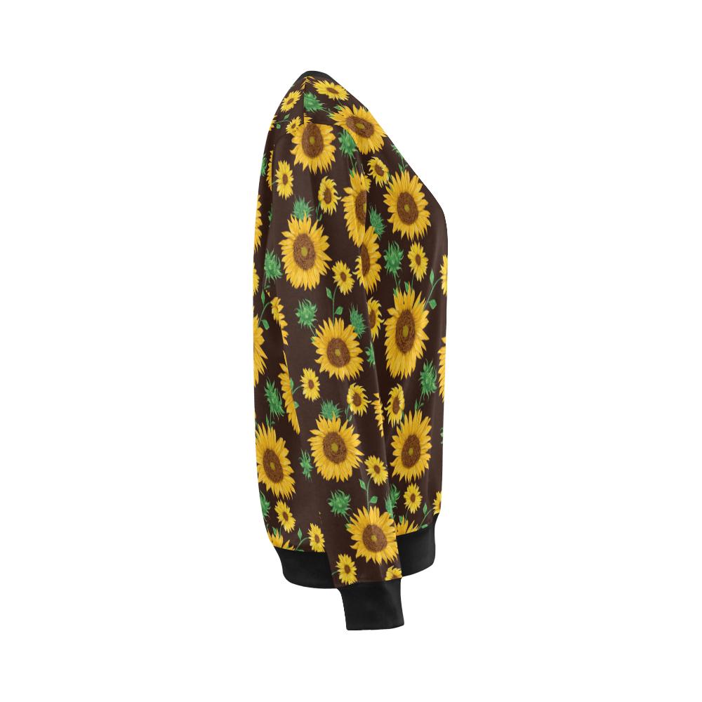 Sunflower Pattern Print Design SF01 Women Long Sleeve Sweatshirt-JorJune