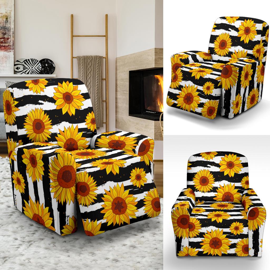 Sunflower Pattern Print Design SF010 Recliner Slipcover-JORJUNE.COM