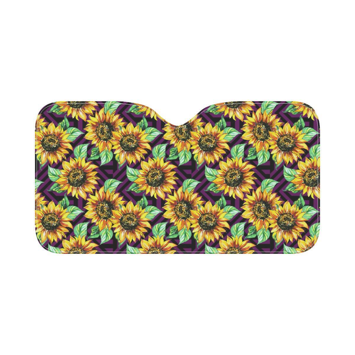 Sunflower Pattern Print Design SF012 Car Sun Shade-JorJune