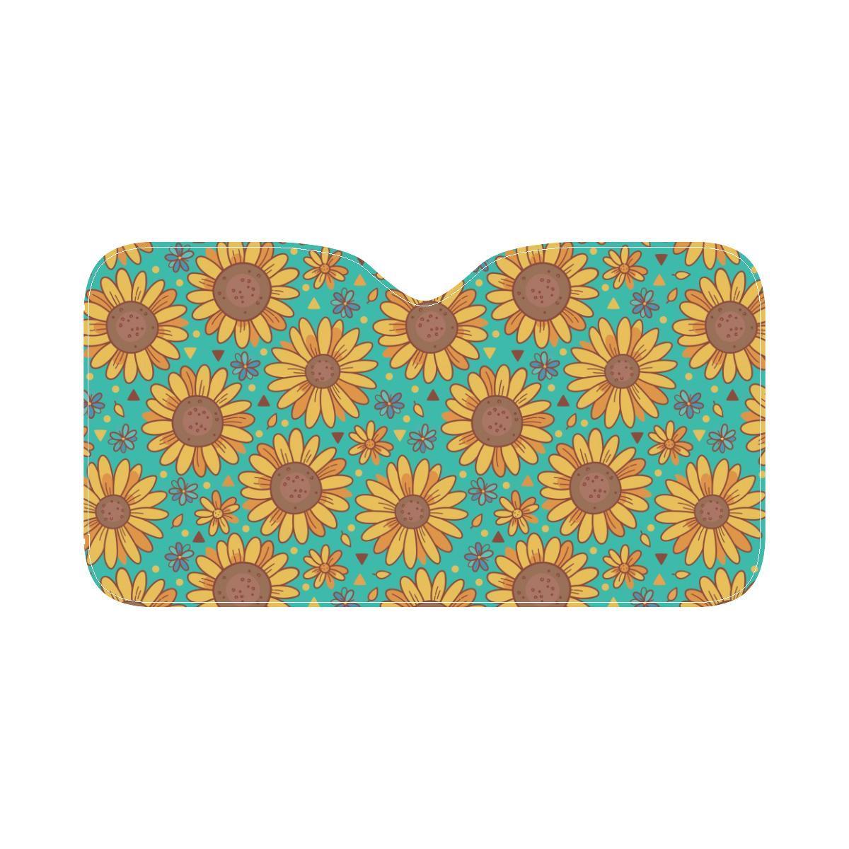 Sunflower Pattern Print Design SF013 Car Sun Shade-JorJune