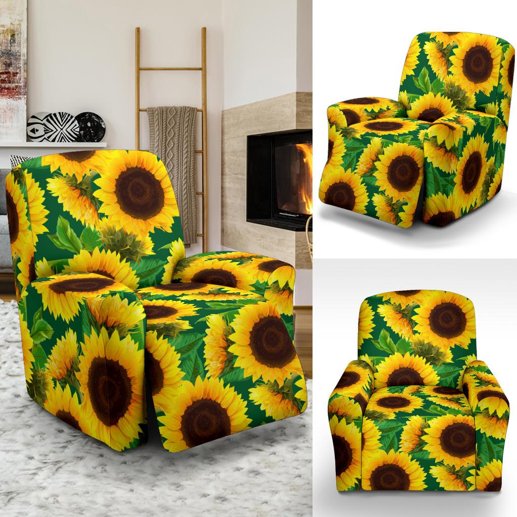 Sunflower Pattern Print Design SF02 Recliner Slipcover-JORJUNE.COM