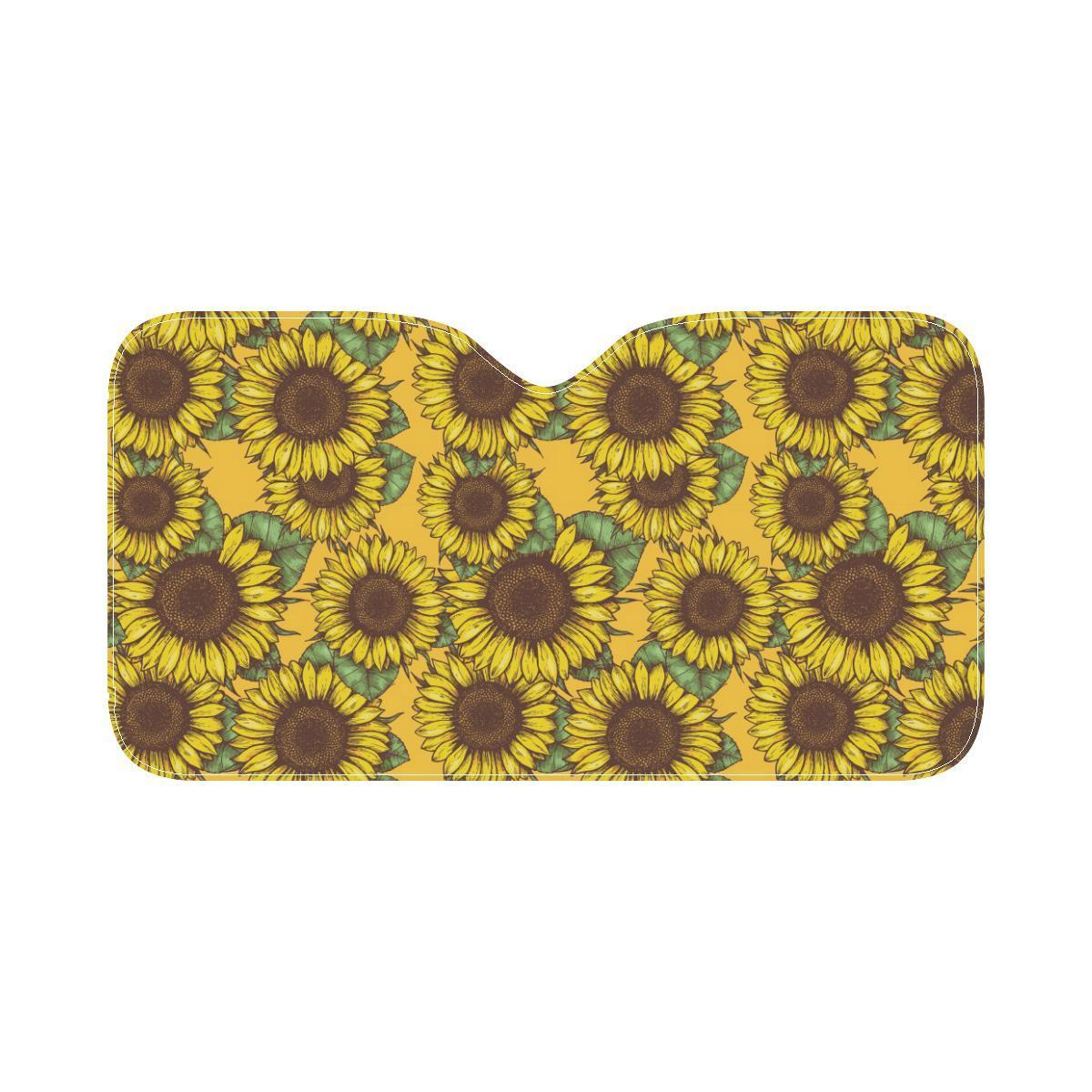 Sunflower Pattern Print Design SF04 Car Sun Shade-JorJune