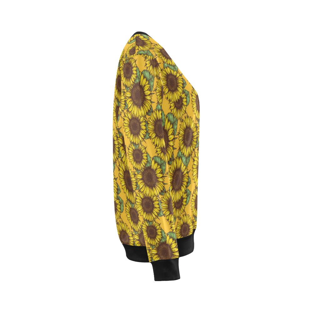 Sunflower Pattern Print Design SF04 Women Long Sleeve Sweatshirt-JorJune
