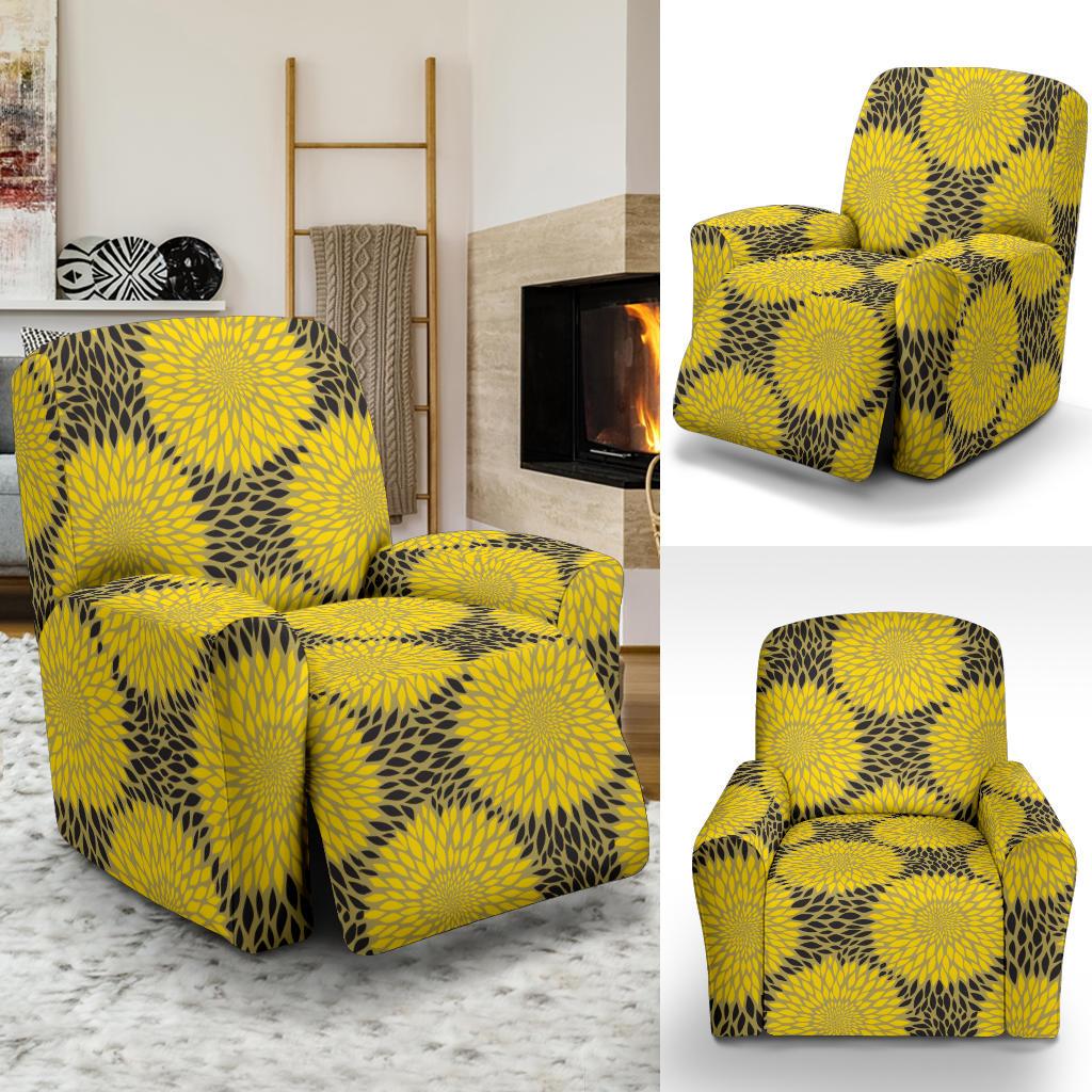 Sunflower Pattern Print Design SF06 Recliner Slipcover-JORJUNE.COM