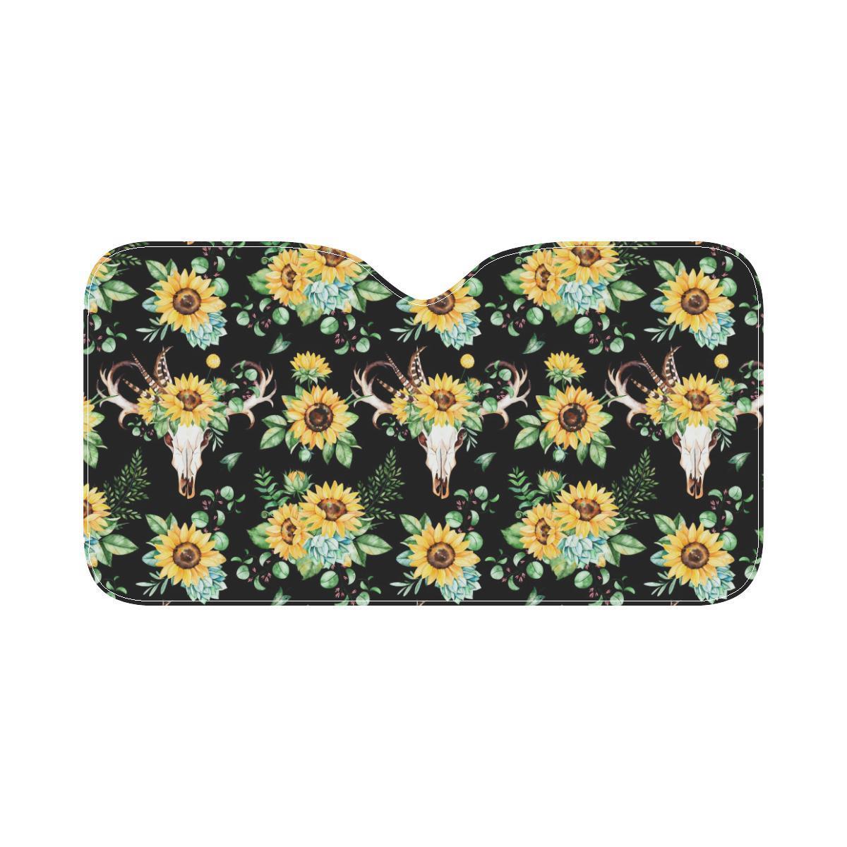 Sunflower Pattern Print Design SF08 Car Sun Shade-JorJune