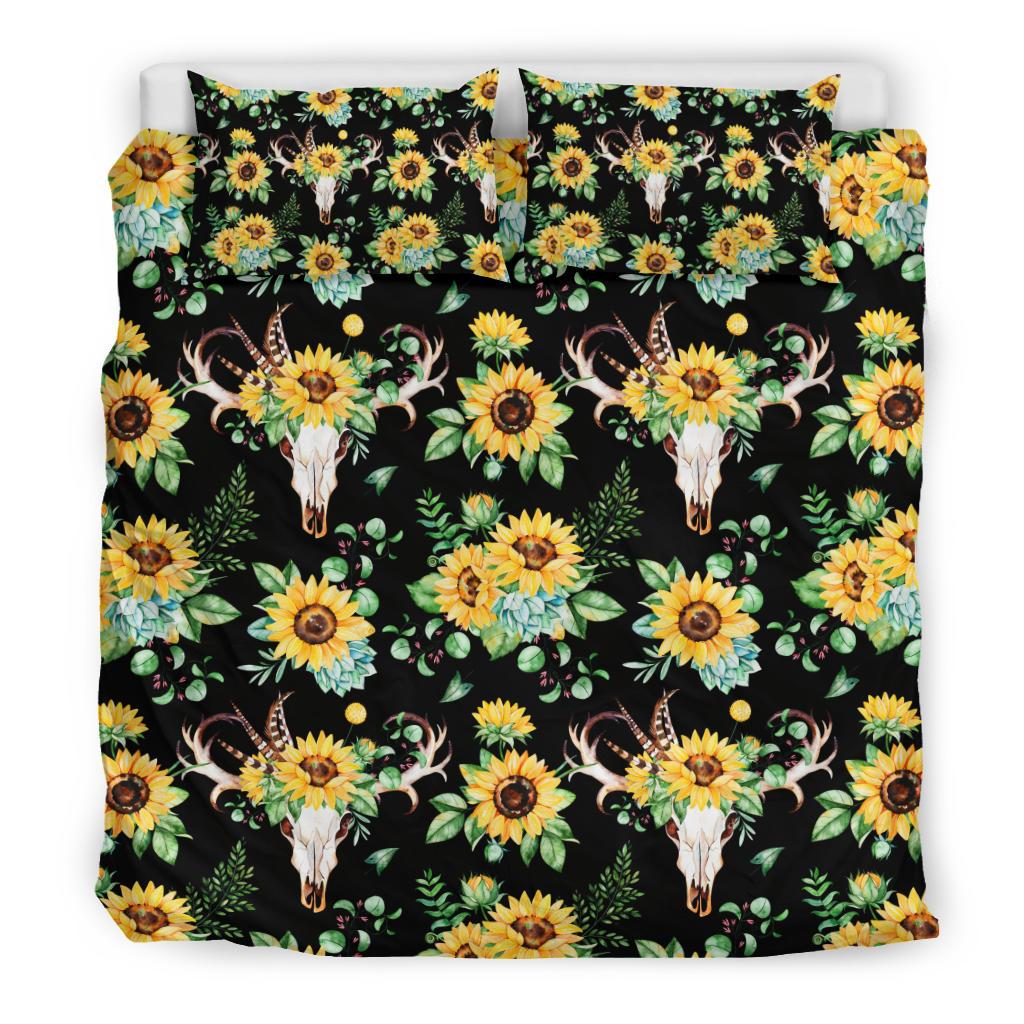 Sunflower Pattern Print Design SF08 Duvet Cover Bedding Set-JORJUNE.COM