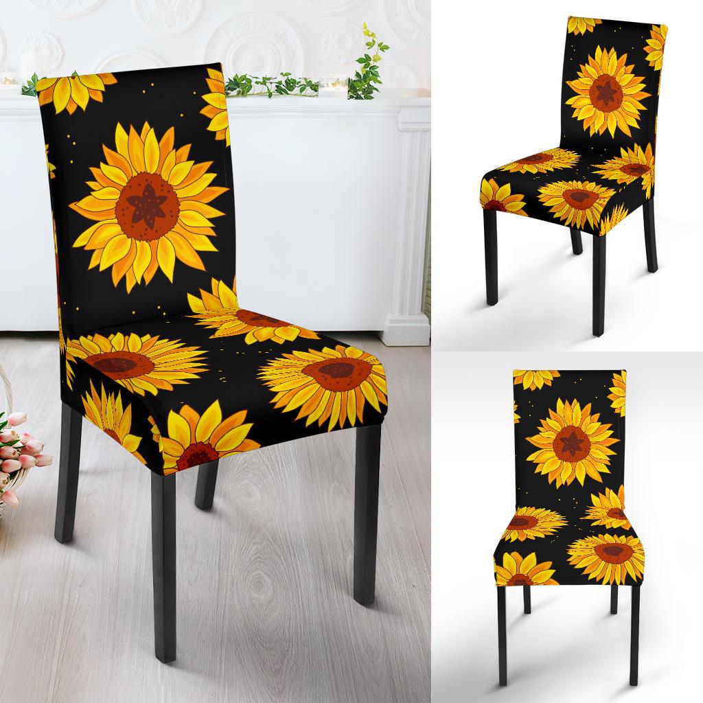 Sunflower Pattern Print Design SF09 Dining Chair Slipcover-JORJUNE.COM