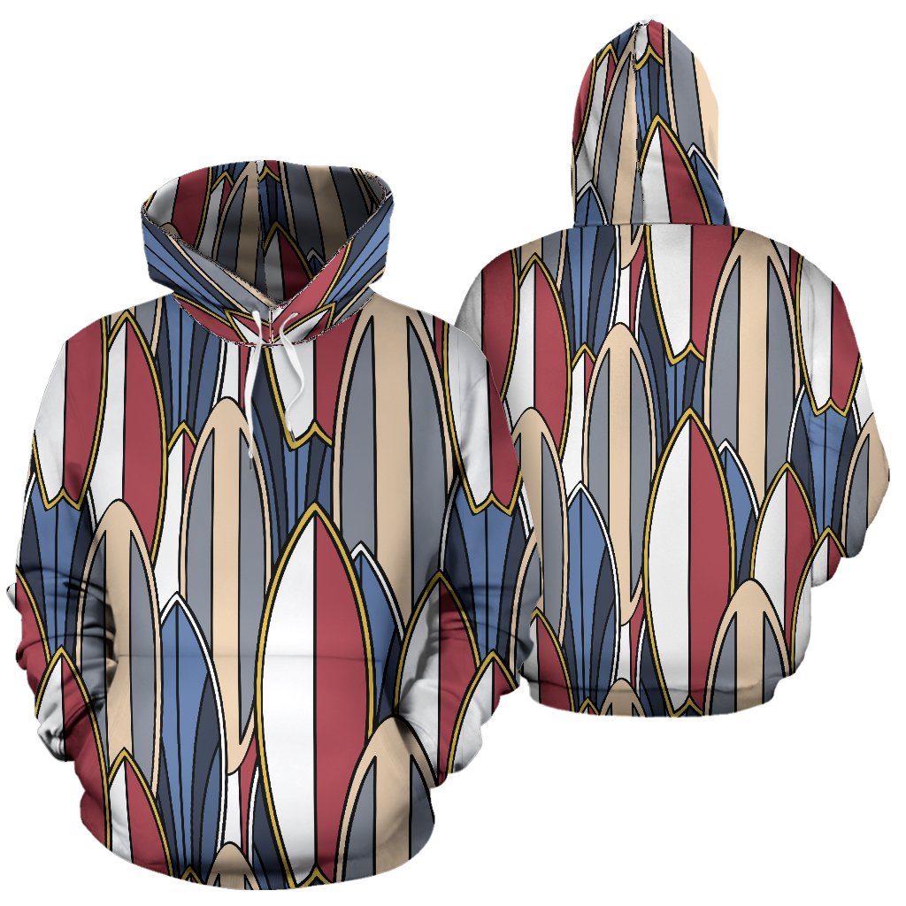 Surf board Pattern All Over Print Hoodie