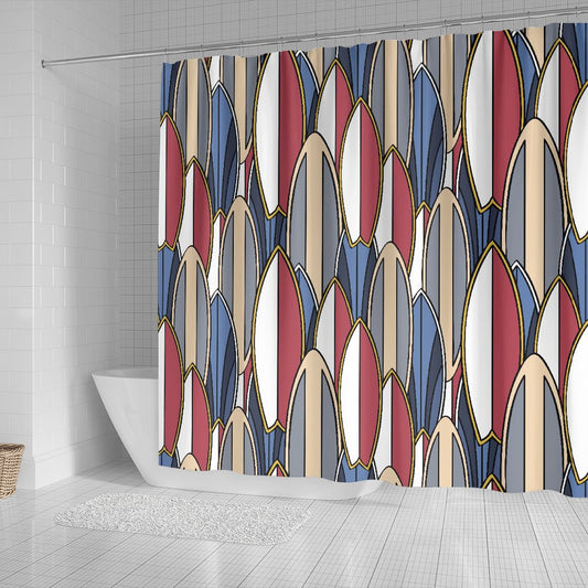 Surf Board Pattern Shower Curtain
