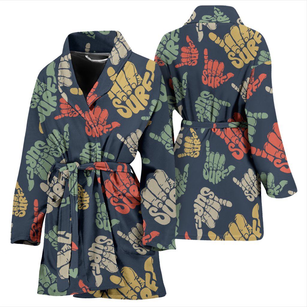 Surf Hand sign Women Bath Robe