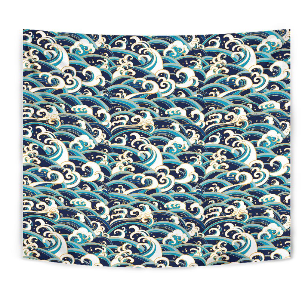 Surf Wave Pattern Tapestry