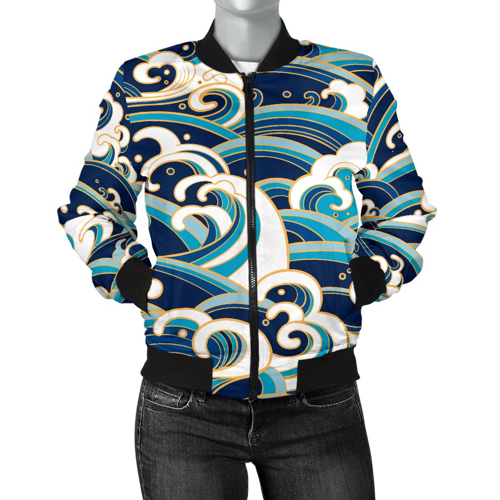 Nana Grandma Pattern Print Women Casual Bomber Jacket