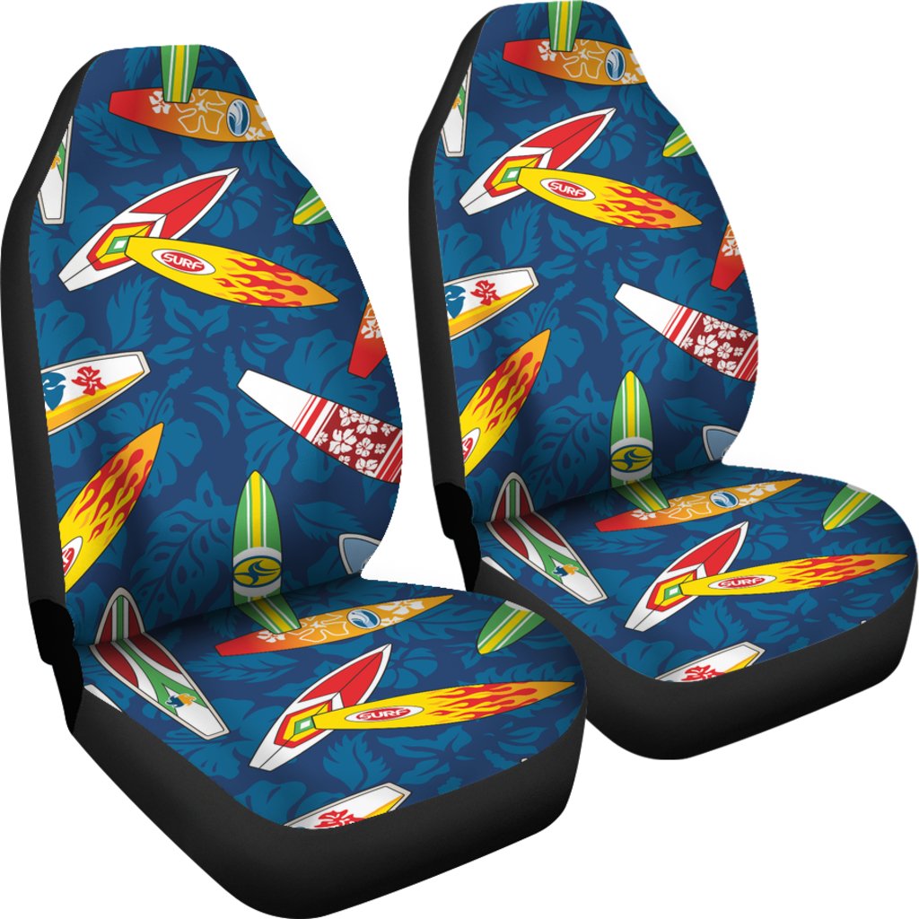 Surfboard Pattern Print Universal Fit Car Seat Covers-JorJune