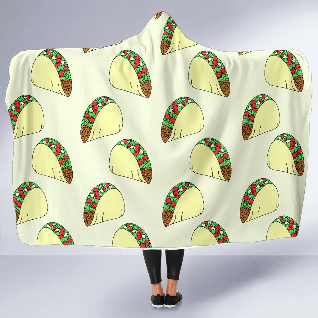 Taco Pattern Print Design TC05 Hooded Blanket-JORJUNE.COM