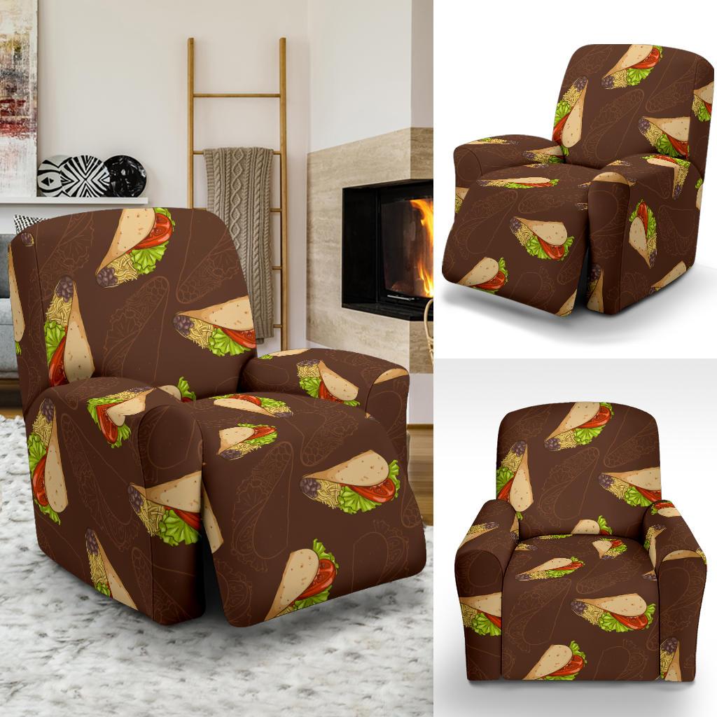 Taco Pattern Print Design TC08 Recliner Slipcover-JORJUNE.COM