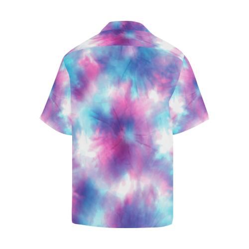 Tie Dye Blue Pink Men Hawaiian Shirt