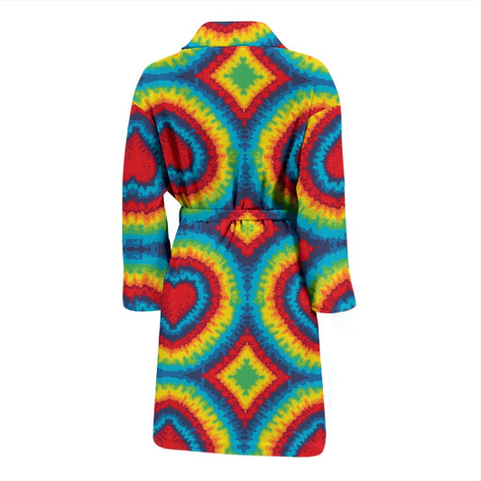 Tie Dye Heart Shape Men Bath Robe