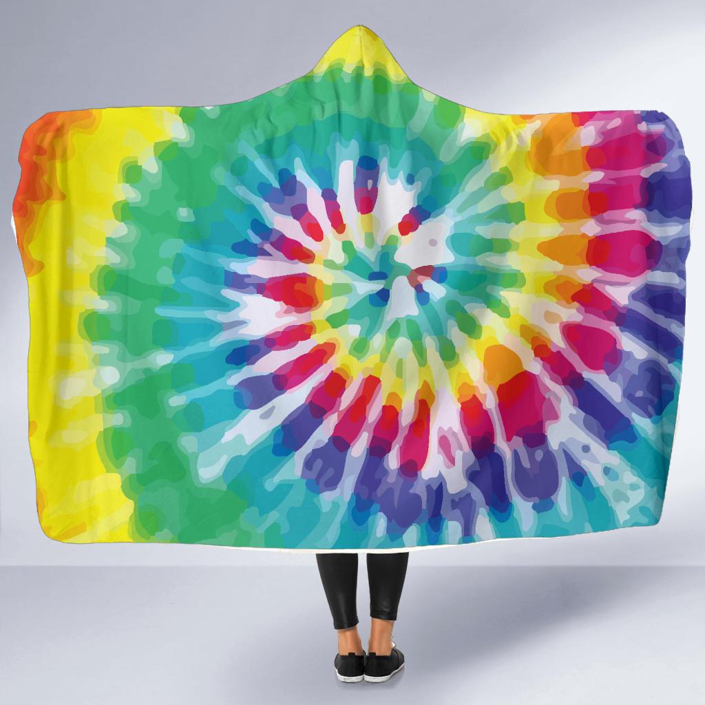 Tie Dye Hooded Blanket-JORJUNE.COM