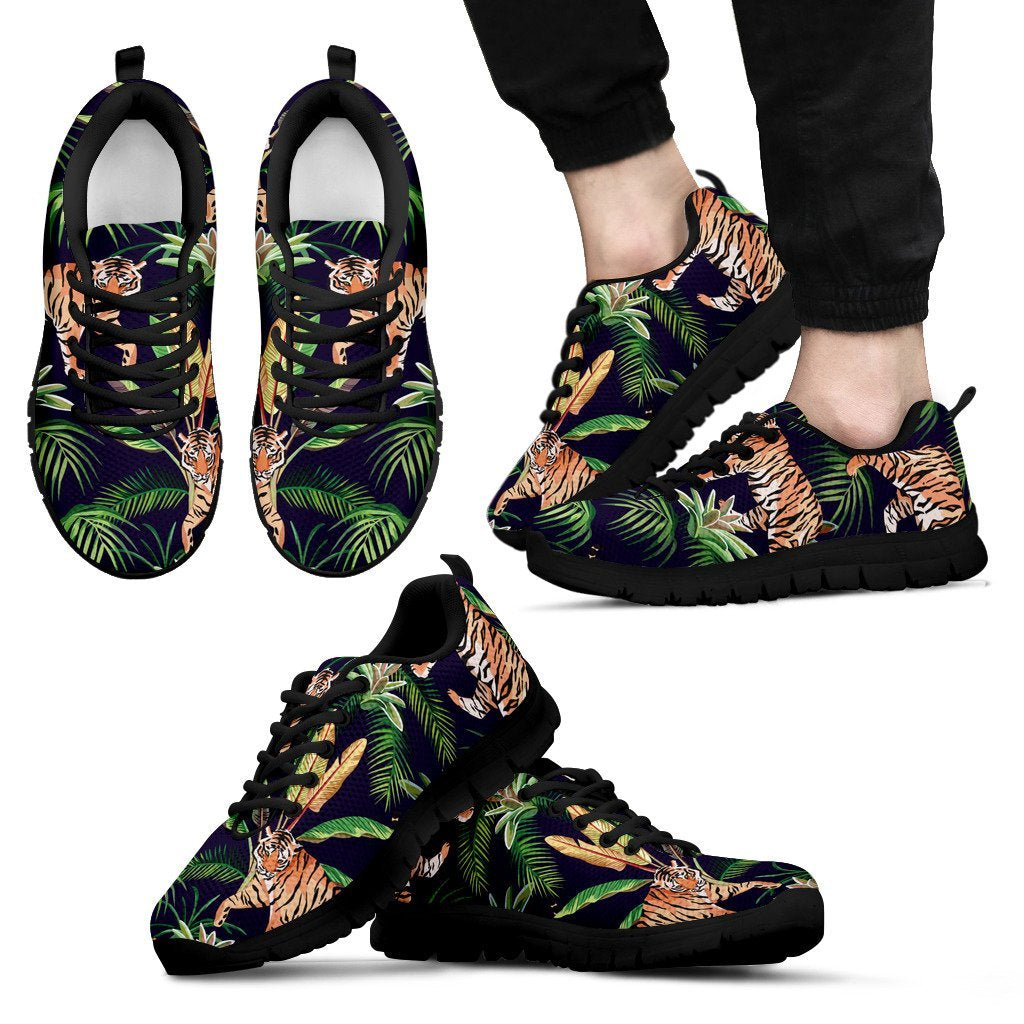 Tiger Tropical Pattern Men Sneakers