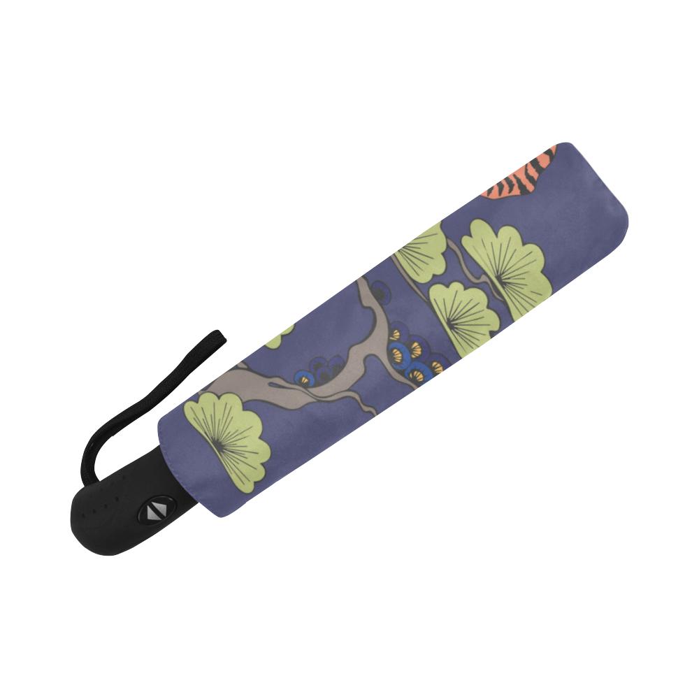Tiger Pattern Japan Style Automatic Foldable Umbrella
