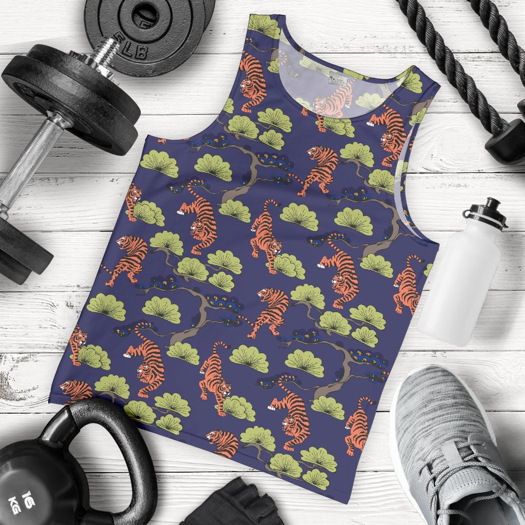 Tiger Pattern Japan Style Men Tank Top