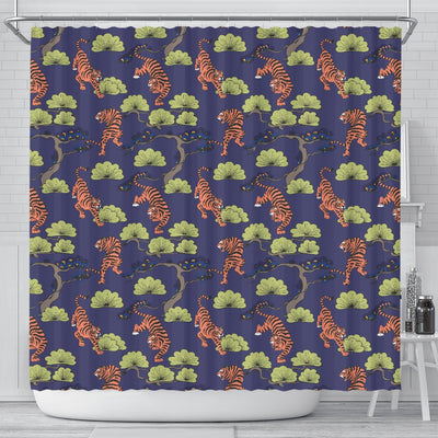 Tiger Pattern Japan Style Shower Curtain
